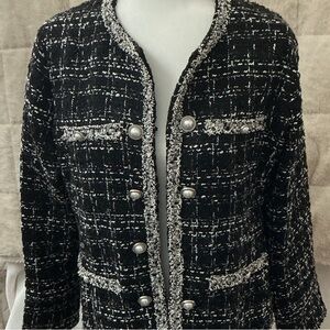 Adore Black and White Textured Blazer